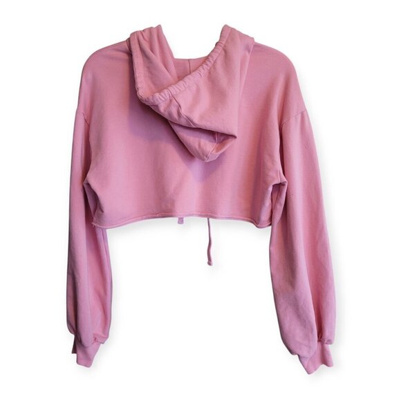 Camila Coelho Laurell Cropped Drawstring Hoodie Y2K Sweater in Mauve Size XS - Picture 2 of 7